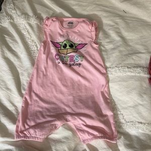 Yoda pink onesie